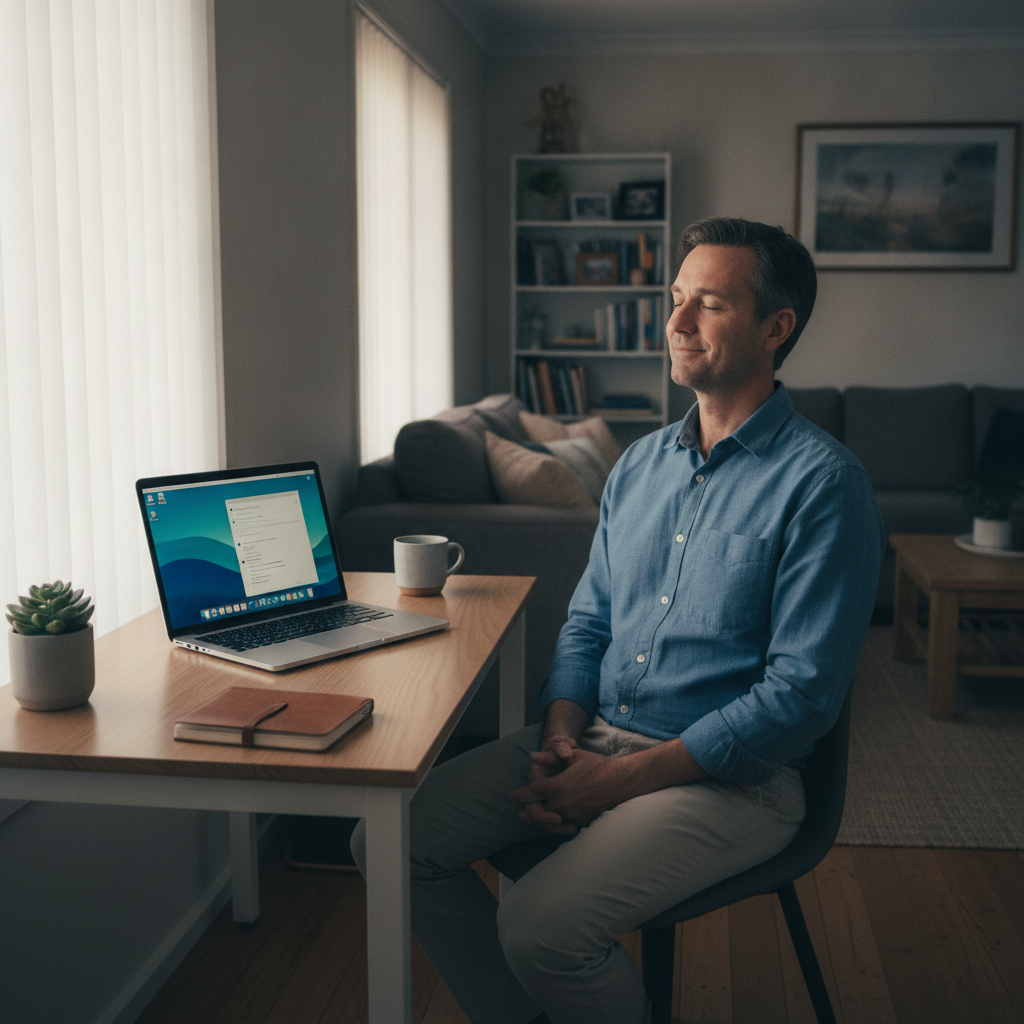 Professional computer clean-out in Wiley Park (2195) — a happy New South Wales resident at home with a spotless, fast, quiet machine
