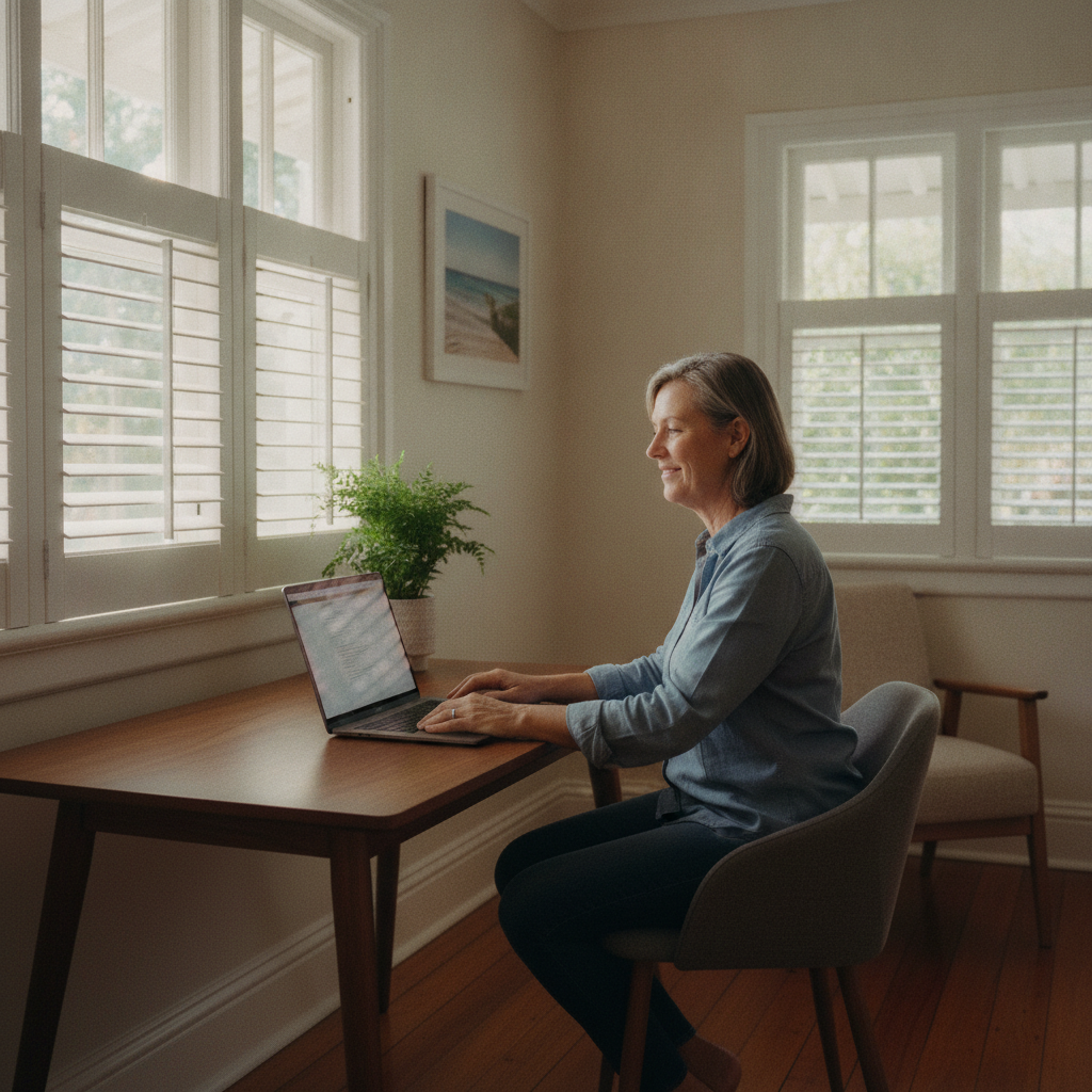 Professional computer clean-out in Wilston (4051) — a happy Queensland resident at home with a spotless, fast, quiet machine