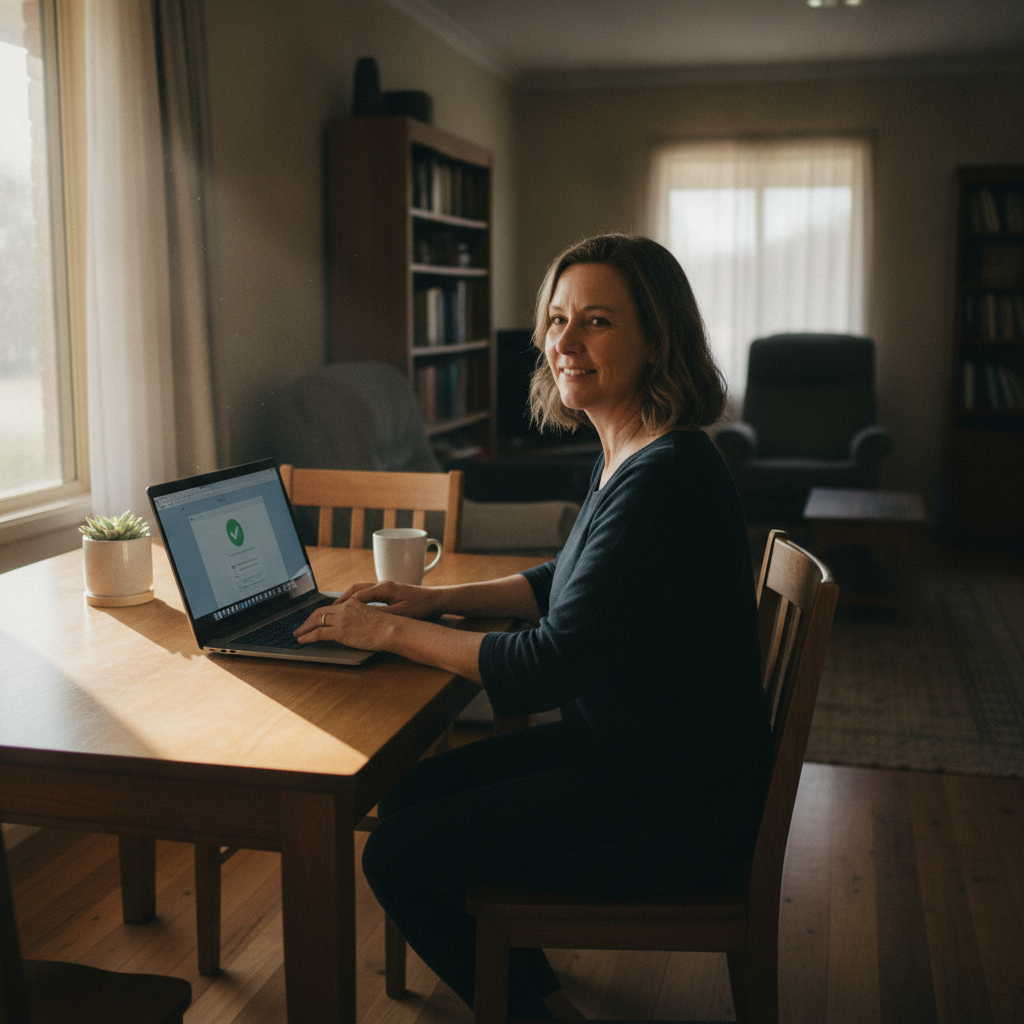 Professional computer clean-out in Wirrinya (2871) — a happy New South Wales resident at home with a spotless, fast, quiet machine