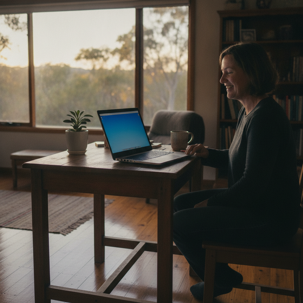 Professional computer clean-out in Wombeyan Caves (2580) — a happy New South Wales resident at home with a spotless, fast, quiet machine