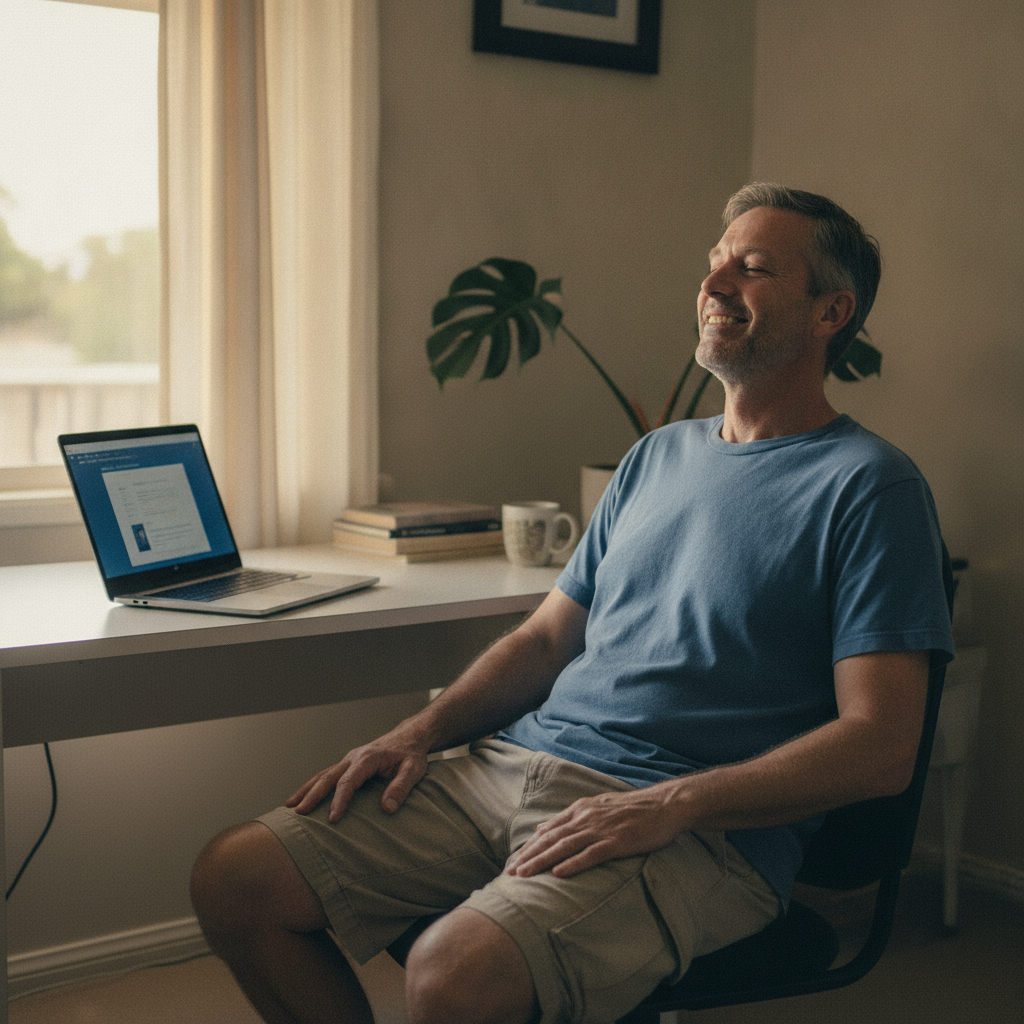 Computer cleaning in Woodpark (2164) — a local resident at home with a clean, fast, dust-free computer running cool and quiet