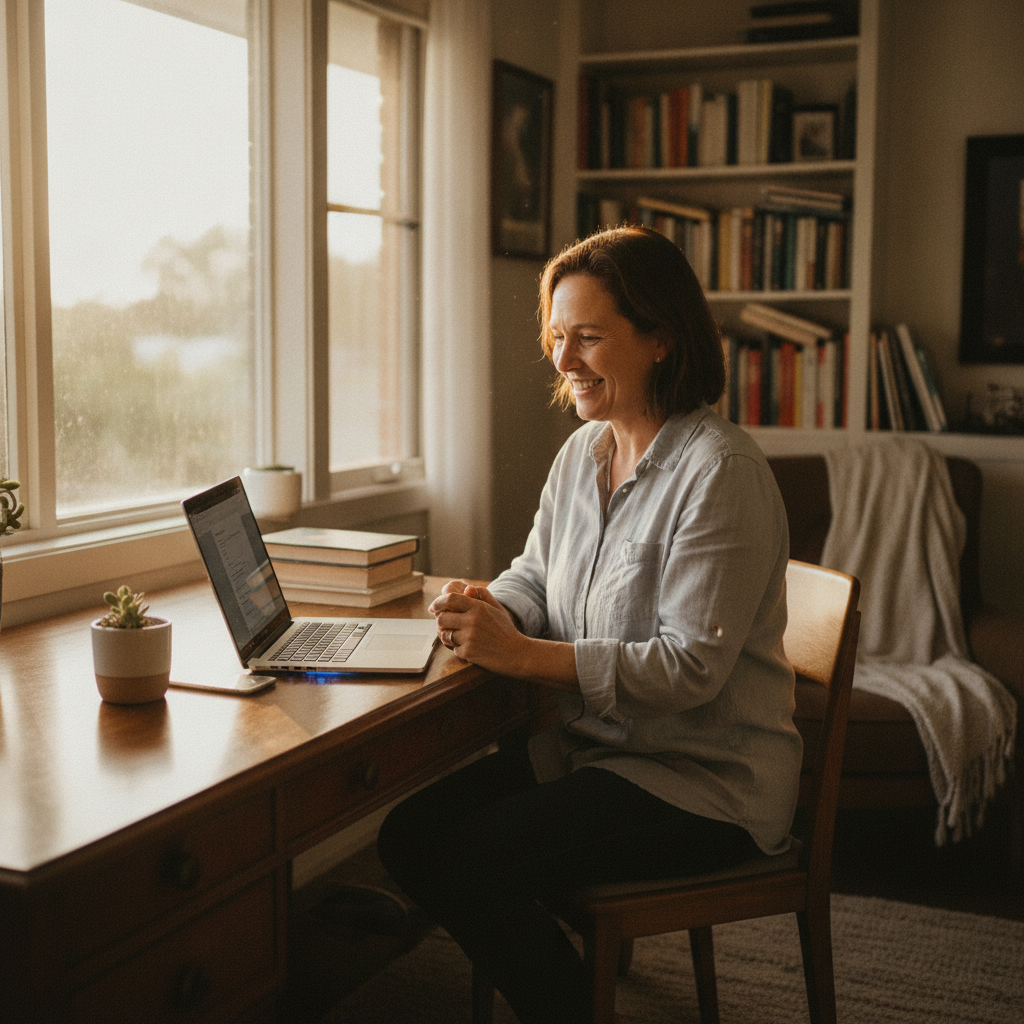 Computer cleaning in Woodville (5011) — a local resident at home with a clean, fast, dust-free computer running cool and quiet