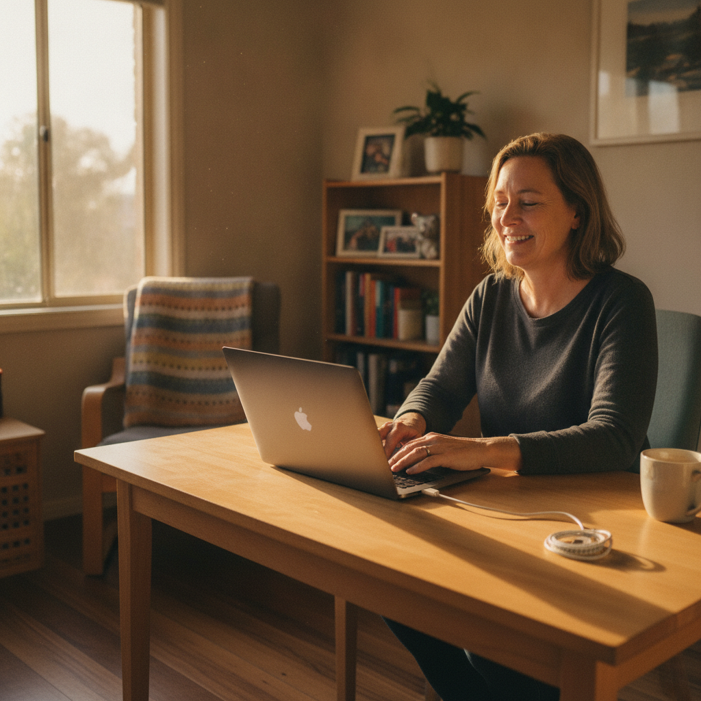 Computer cleaning in Woodville North (5012) — a local resident at home with a clean, fast, dust-free computer running cool and quiet