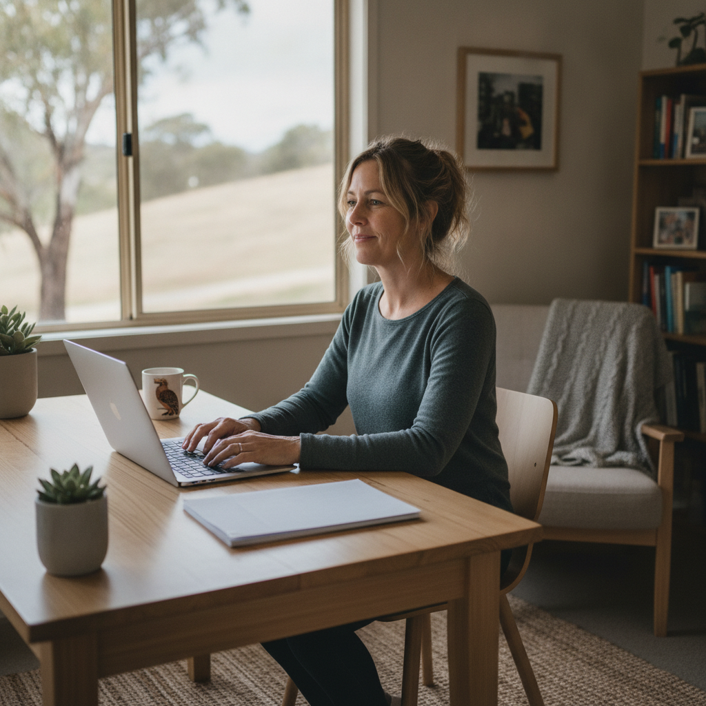 Professional computer clean-out in Wrights Creek (2775) — a happy New South Wales resident at home with a spotless, fast, quiet machine