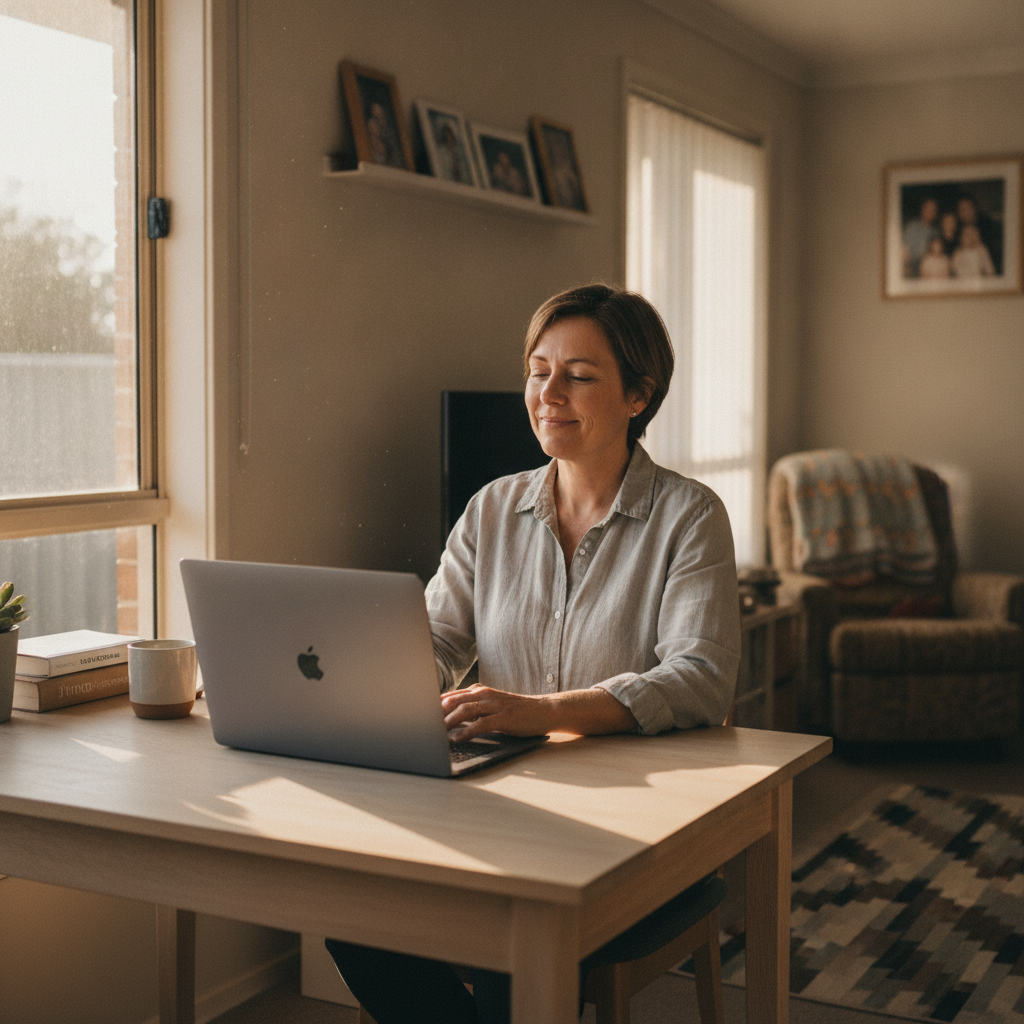 Computer cleaning in Wynnum North (4178) — a local resident at home with a clean, fast, dust-free computer running cool and quiet