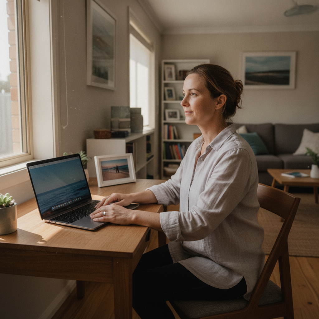 Professional computer clean-out in Yangebup (6164) — a happy Western Australia resident at home with a spotless, fast, quiet machine