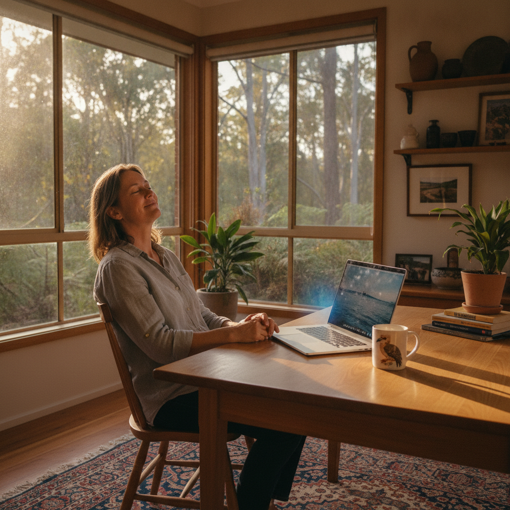 Professional computer clean-out in Yarratt Forest (2429) — a happy New South Wales resident at home with a spotless, fast, quiet machine