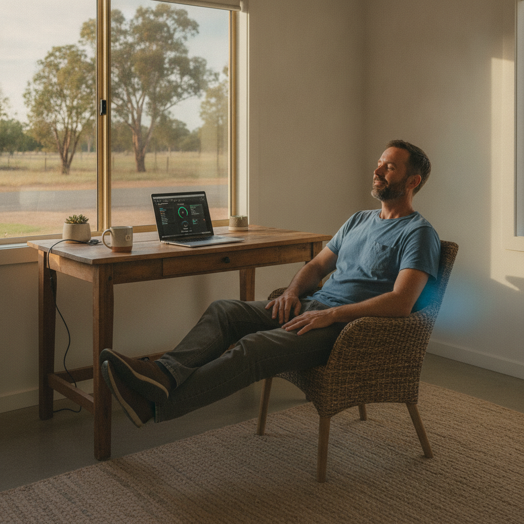 Professional computer clean-out in Yarravel (2440) — a happy New South Wales resident at home with a spotless, fast, quiet machine