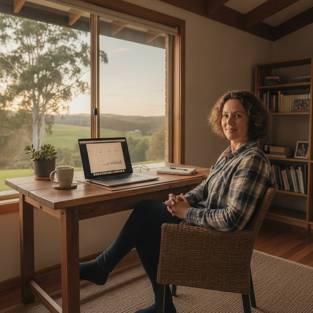 Professional computer clean-out in Yarrawa (2328) — a happy New South Wales resident at home with a spotless, fast, quiet machine