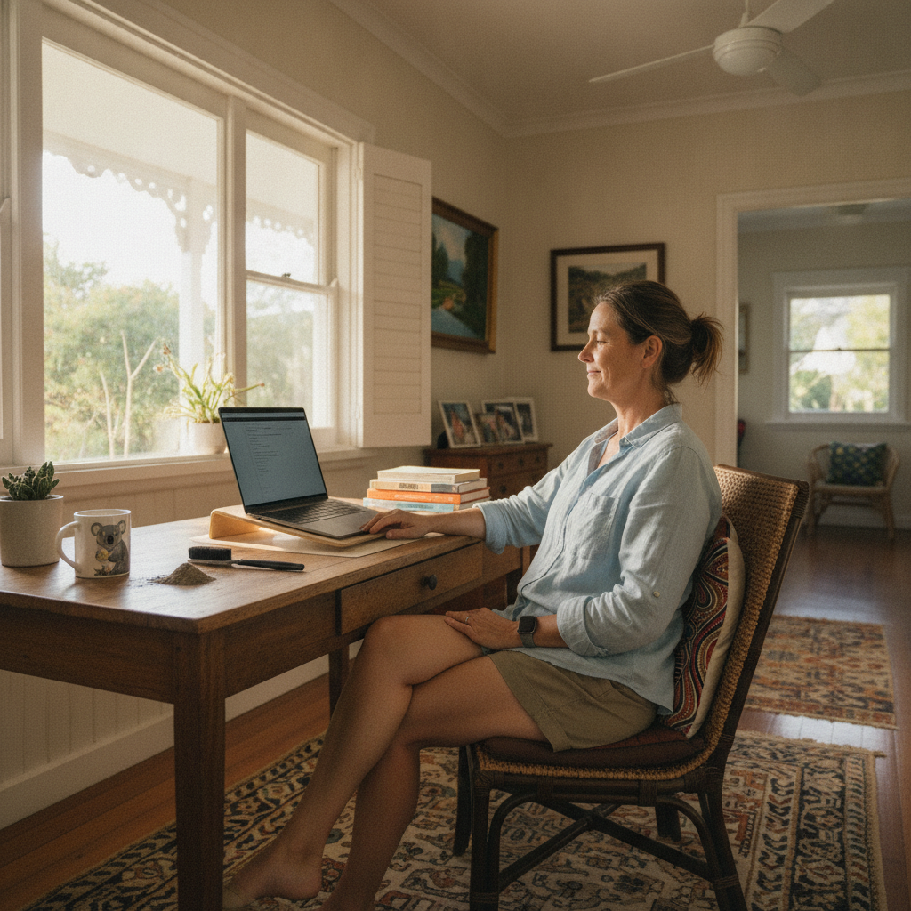 Professional computer clean-out in Yatala (4207) — a happy Queensland resident at home with a spotless, fast, quiet machine