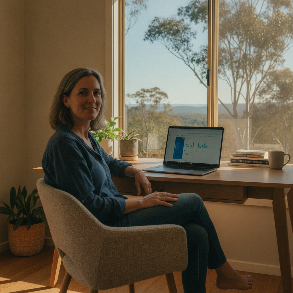 Professional computer clean-out in Yellow Rock (2777) — a happy New South Wales resident at home with a spotless, fast, quiet machine