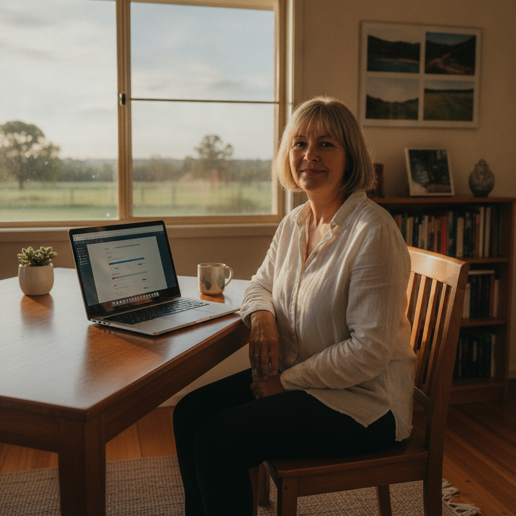 Professional computer clean-out in Yethera (2874) — a happy New South Wales resident at home with a spotless, fast, quiet machine
