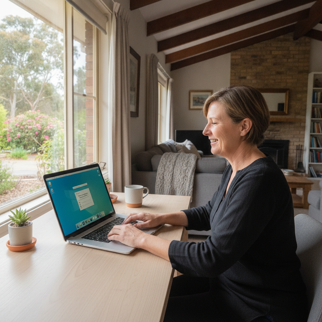 Professional computer clean-out in Yetholme (2795) — a happy New South Wales resident at home with a spotless, fast, quiet machine