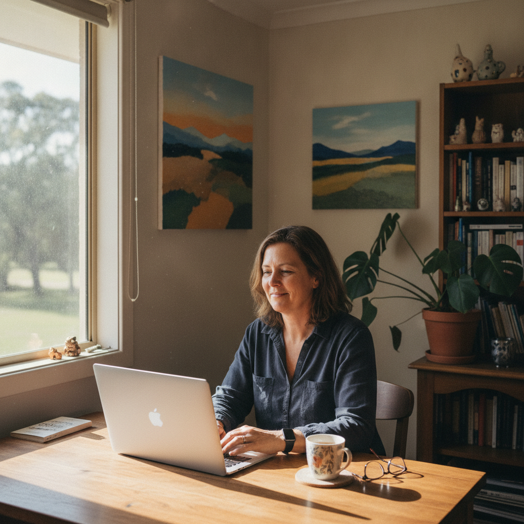 Professional computer clean-out in Yullundry (2867) — a happy New South Wales resident at home with a spotless, fast, quiet machine
