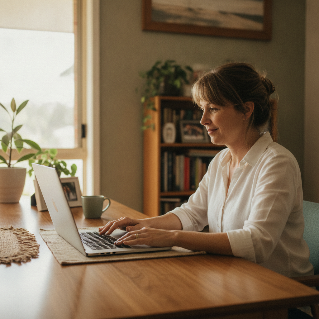 Professional computer clean-out in Zillmere (4034) — a happy Queensland resident at home with a spotless, fast, quiet machine
