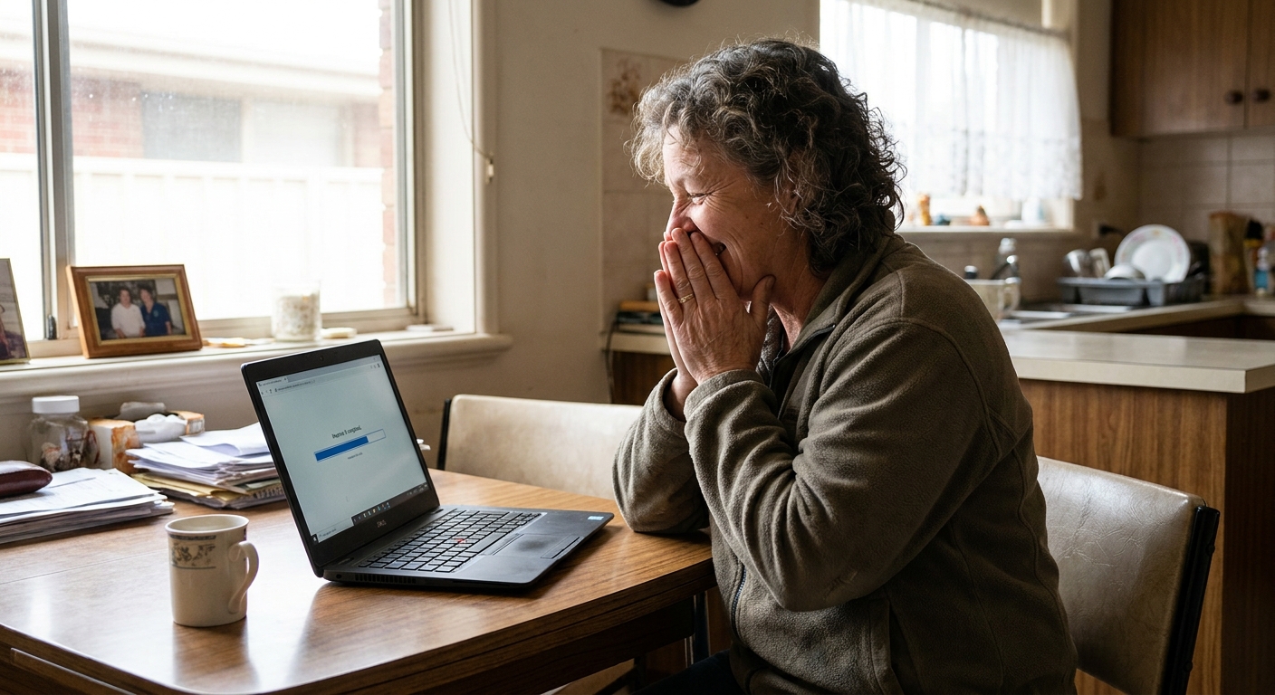 Computer repairs in Alberton 5014 — a local resident at home, relieved their computer is working again after a fast repair