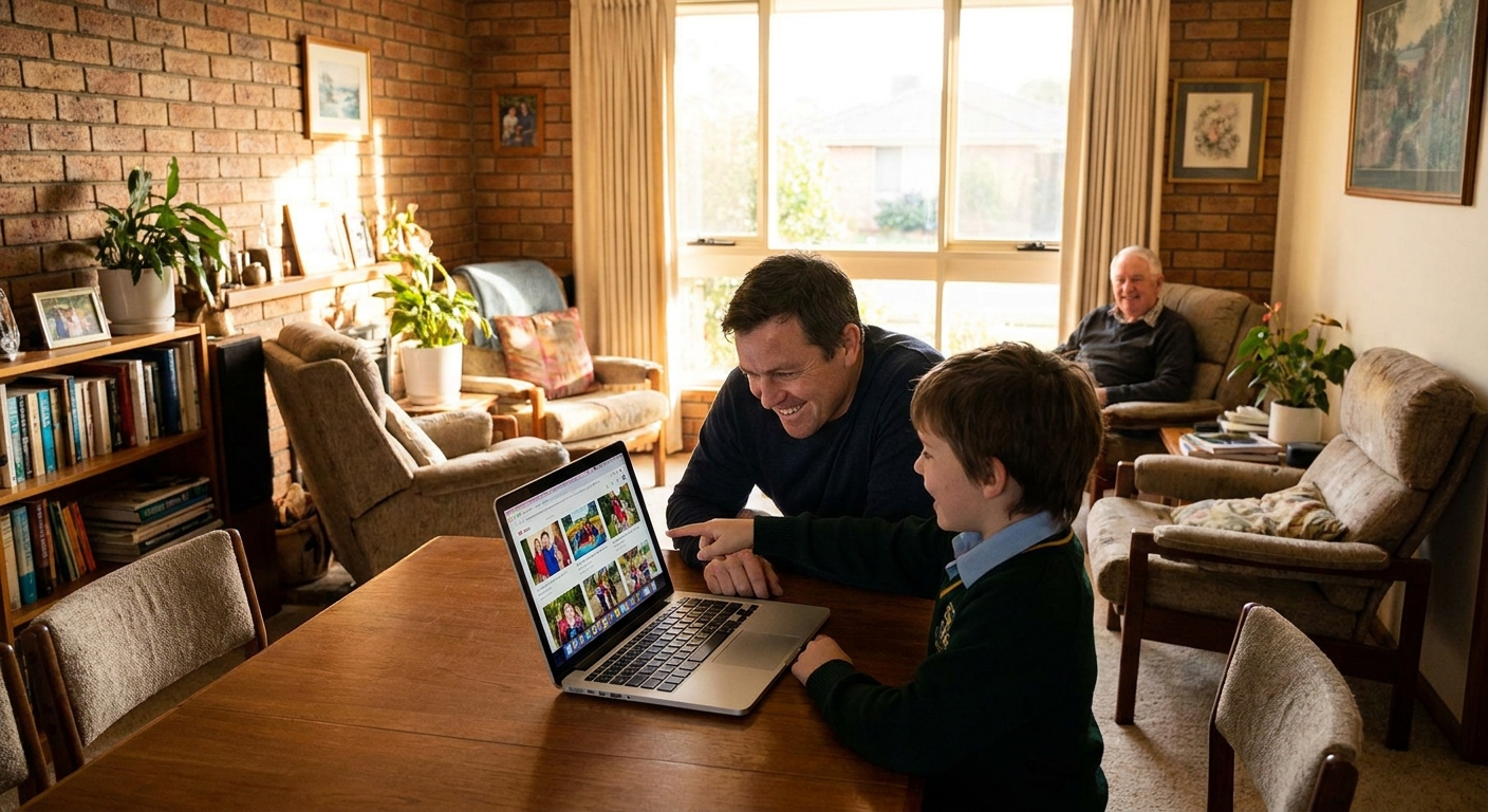 Computer repairs in Emerald 3782 — a local resident at home, relieved their computer is working again after a fast repair