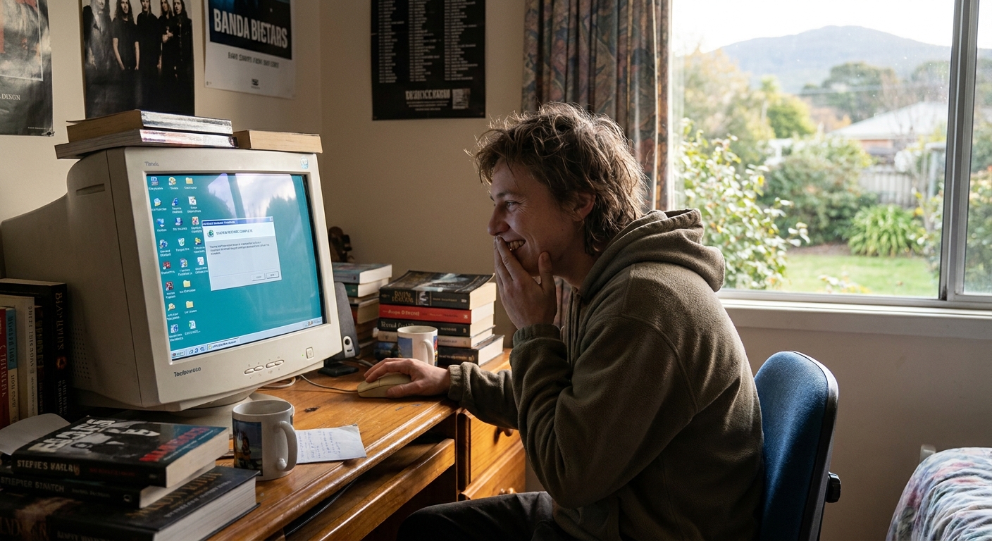 Computer repairs in Goodwood 7010 — a local resident at home, relieved their computer is working again after a fast repair