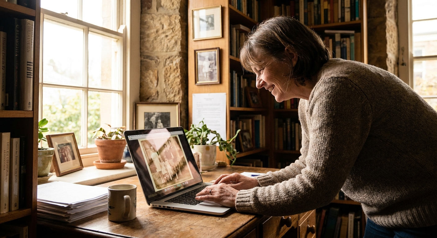 Computer repairs in Hobart 7000 — a local resident at home, relieved their computer is working again after a fast repair