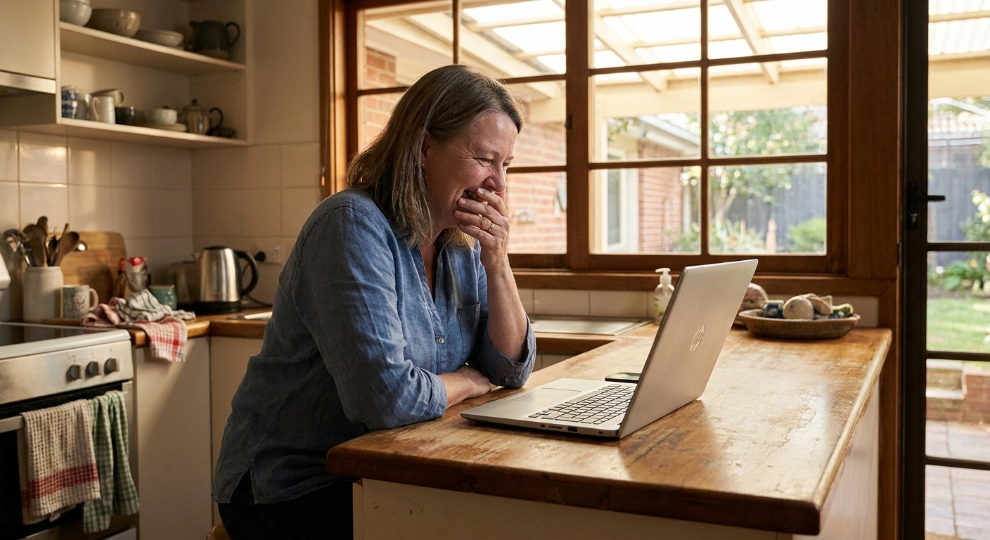 Computer repairs in Ringwood East 3135 — a local resident at home, relieved their computer is working again after a fast repair