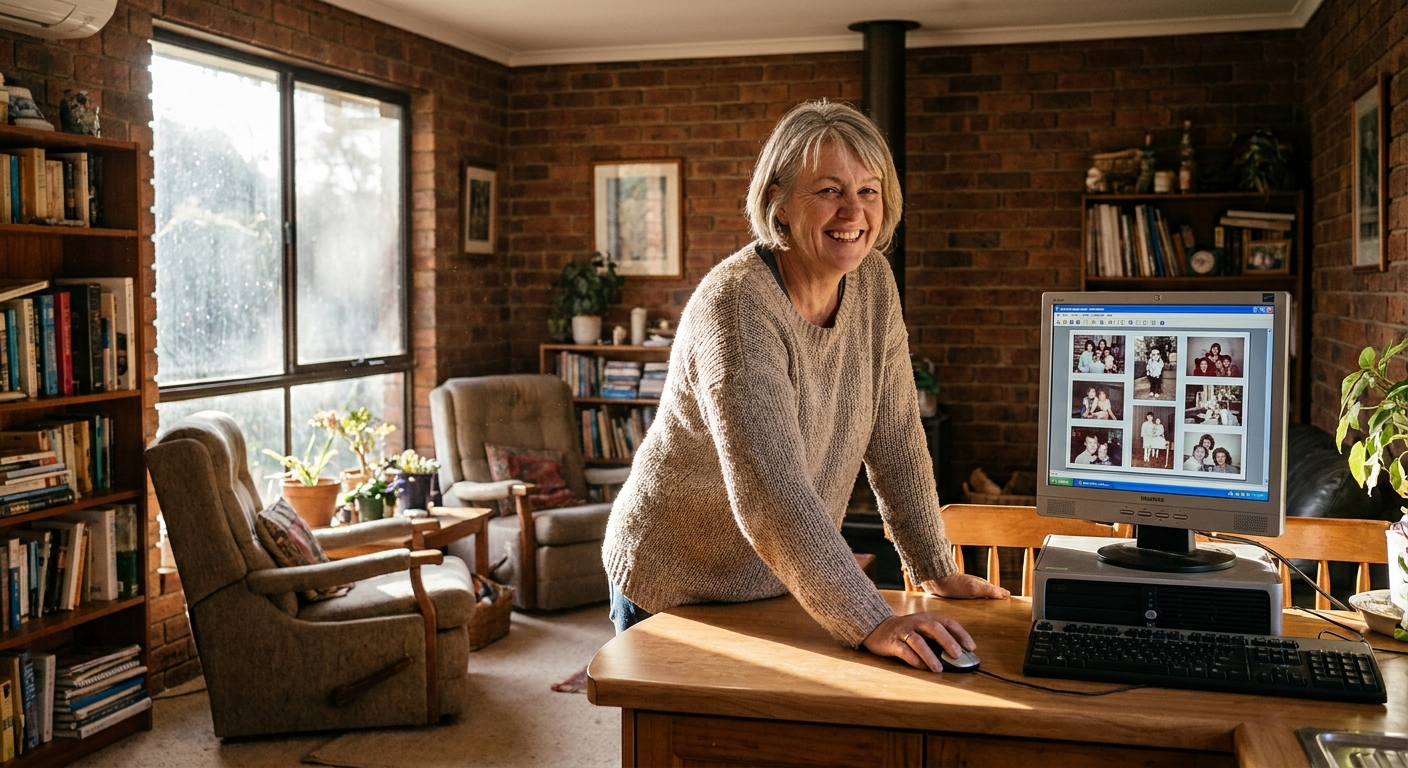 Computer repairs in Wandin North 3139 — a local resident at home, relieved their computer is working again after a fast repair