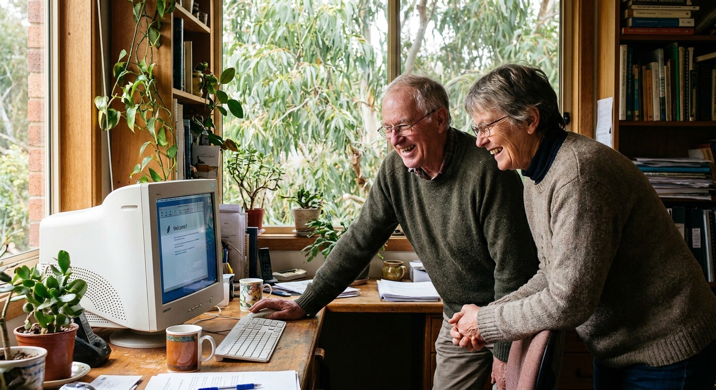 Computer repairs in Wattle Glen 3096 — local residents at home, relieved their desktop computer is working again after a repair