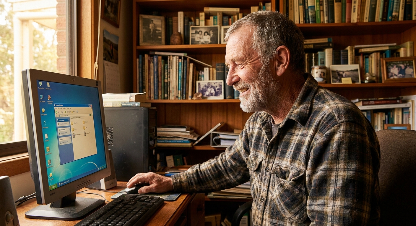 Computer repairs in Woori Yallock 3139 — a local resident at home, relieved their computer is working again after a fast repair