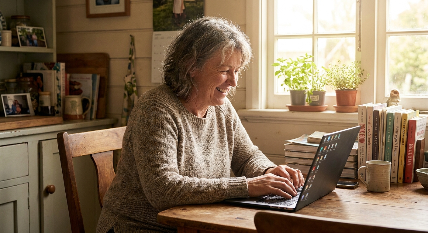 Computer repairs in Yarra Junction 3797 — a local resident at home, relieved their computer is working again after a fast repair