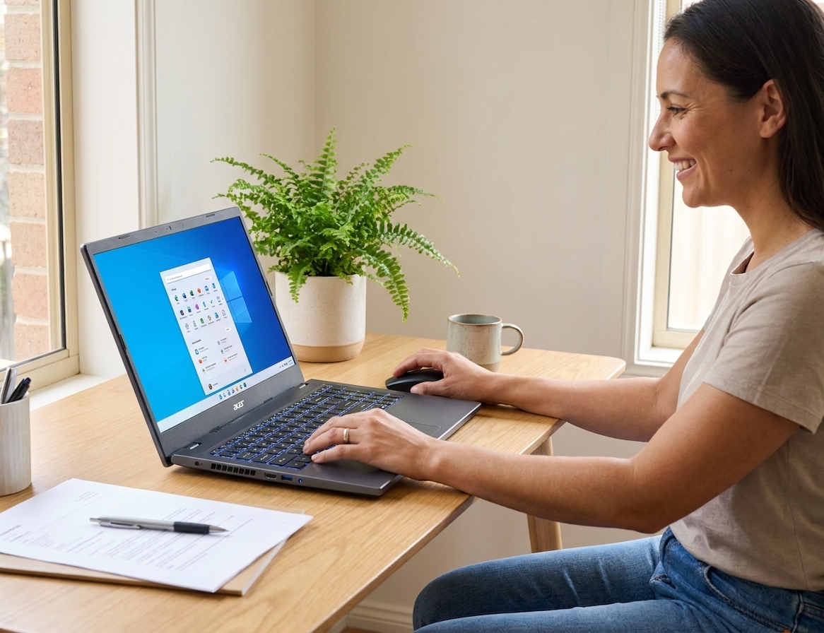 Acer Aspire 5 repair - the actual Acer Aspire 5 at home, owner using it and running smoothly