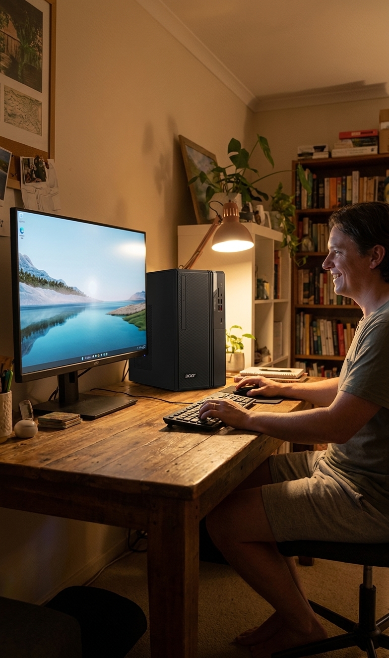 Acer Aspire TC repair - the actual Acer Aspire TC at home, owner using it and running smoothly