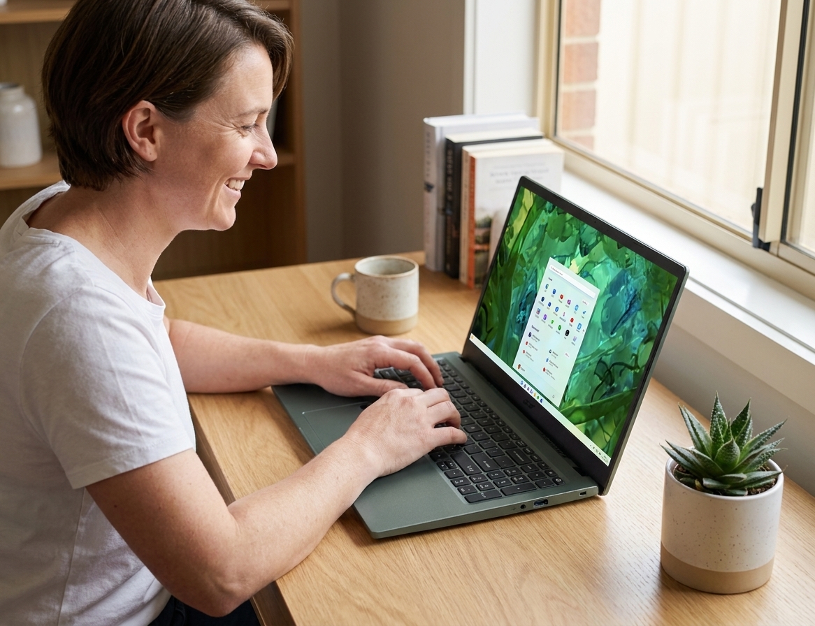 Acer Aspire Vero repair - the actual Acer Aspire Vero at home, owner using it and running smoothly