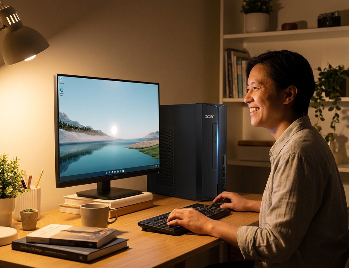 Acer Aspire XC 780 repair - the actual Acer Aspire XC 780 at home, owner using it and running smoothly