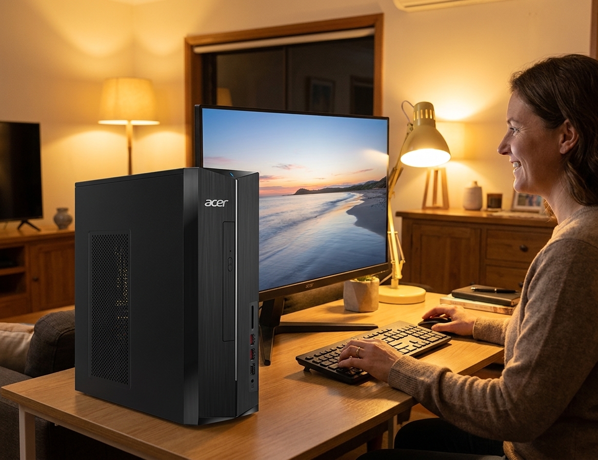 Acer Aspire XC 885 repair - the actual Acer Aspire XC 885 at home, owner using it and running smoothly