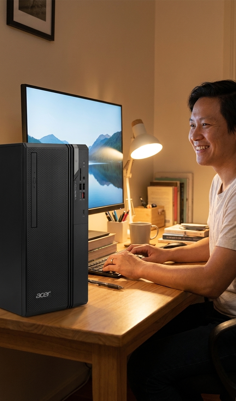Acer Desktop repair - the actual Acer Desktop at home, owner using it and running smoothly