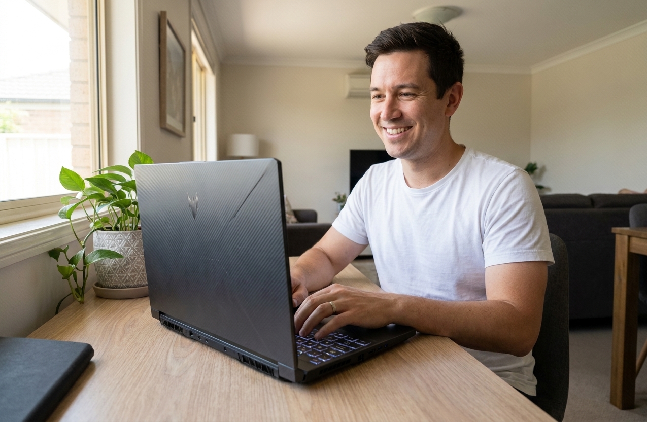 Acer Nitro repair - the actual Acer Nitro at home, owner using it and running smoothly