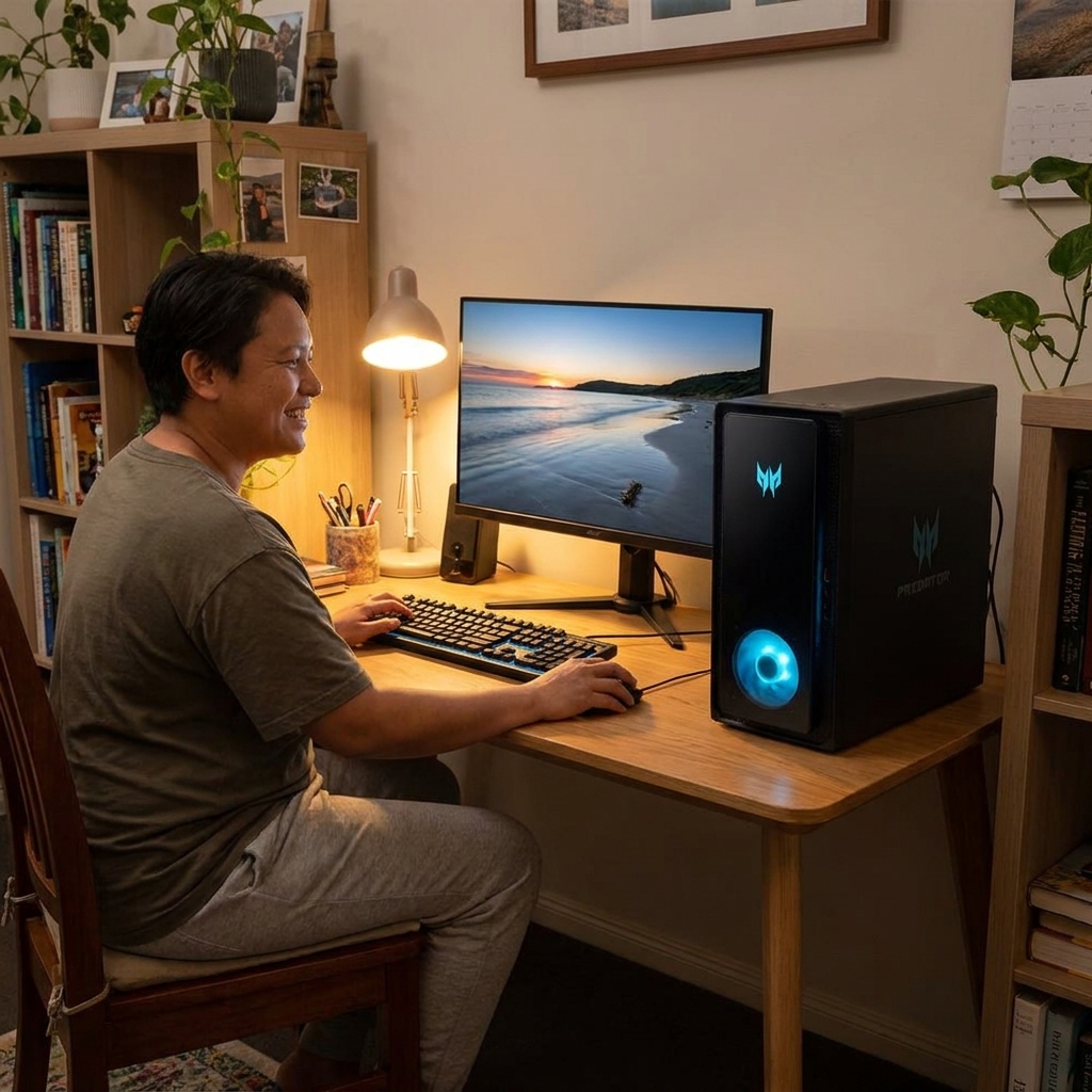 Acer Predator Orion Desktop repair - the actual Acer Predator Orion Desktop at home, owner using it and running smoothly