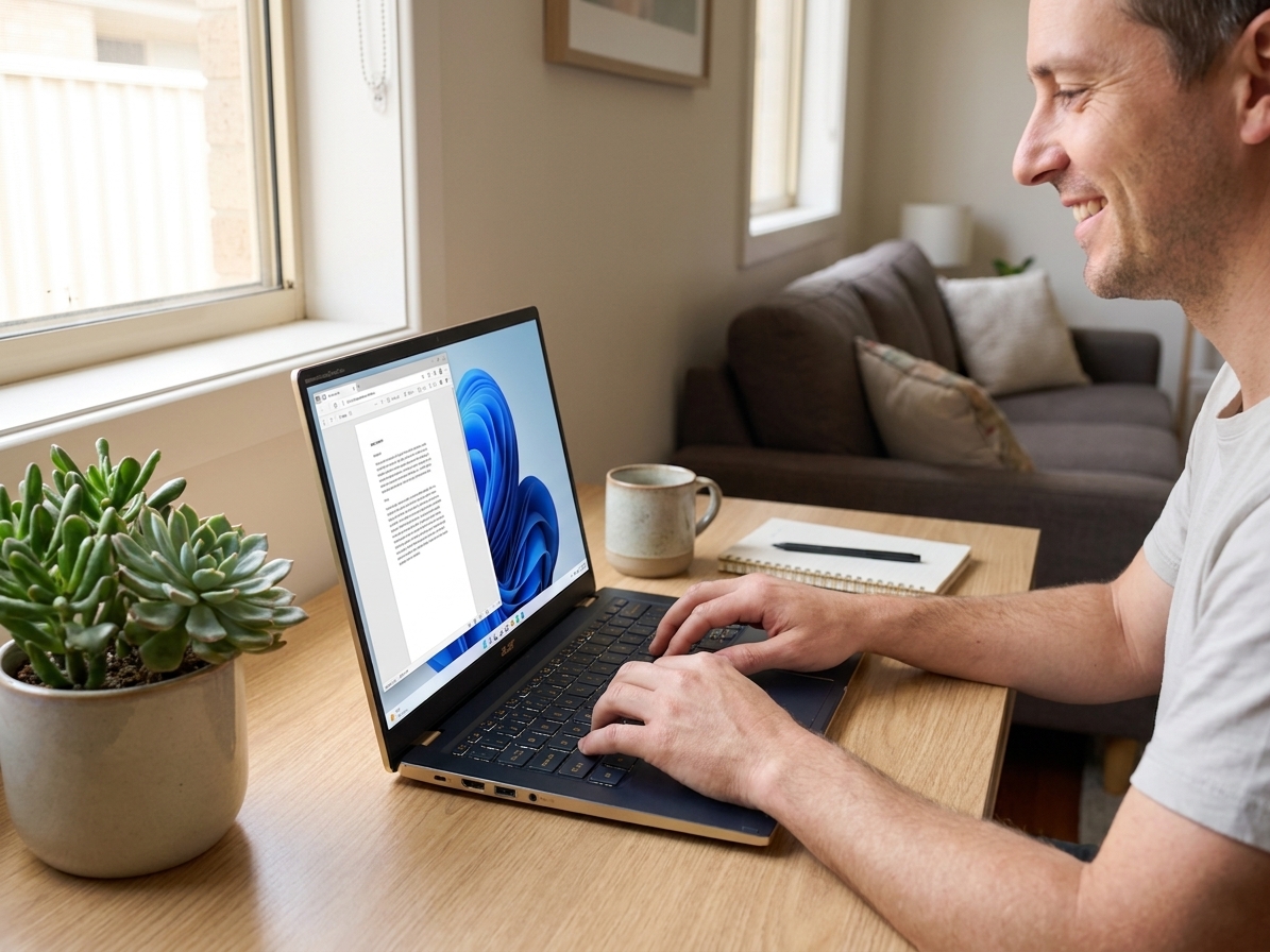 Acer Swift repair - the actual Acer Swift at home, owner using it and running smoothly
