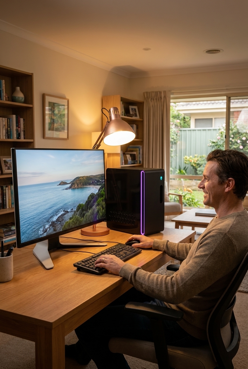 Alienware Gaming PC repair - the actual Alienware Gaming PC at home, owner using it and running smoothly