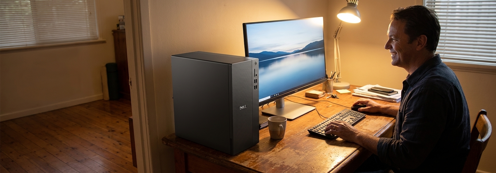 Dell Inspiron Desktop 3470 repair - the actual Dell Inspiron Desktop 3470 at home, owner using it and running smoothly
