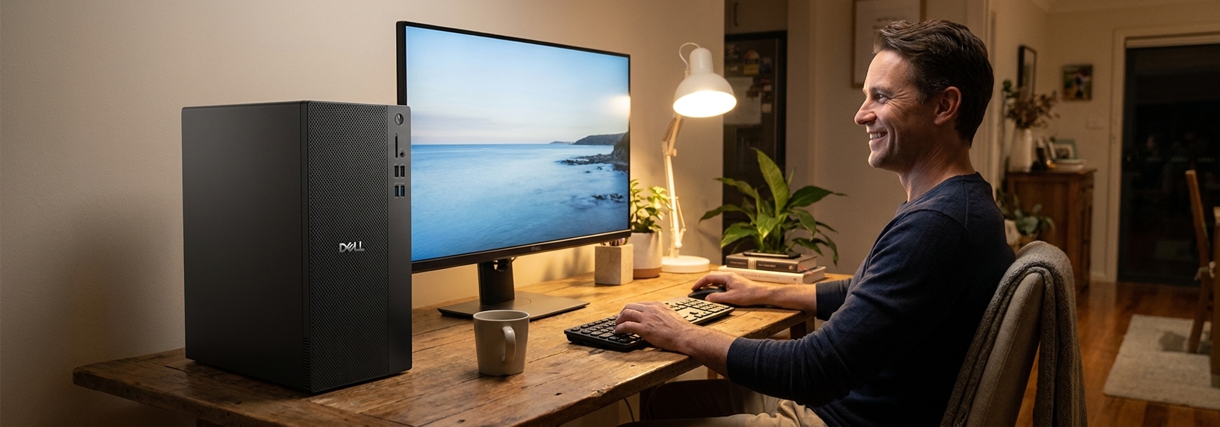 Dell Inspiron Desktop 3670 repair - the actual Dell Inspiron Desktop 3670 at home, owner using it and running smoothly