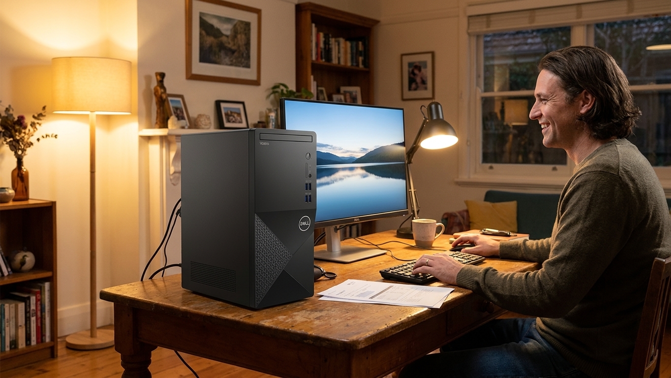 Dell Vostro Desktop 3470 repair - the actual Dell Vostro Desktop 3470 at home, owner using it and running smoothly