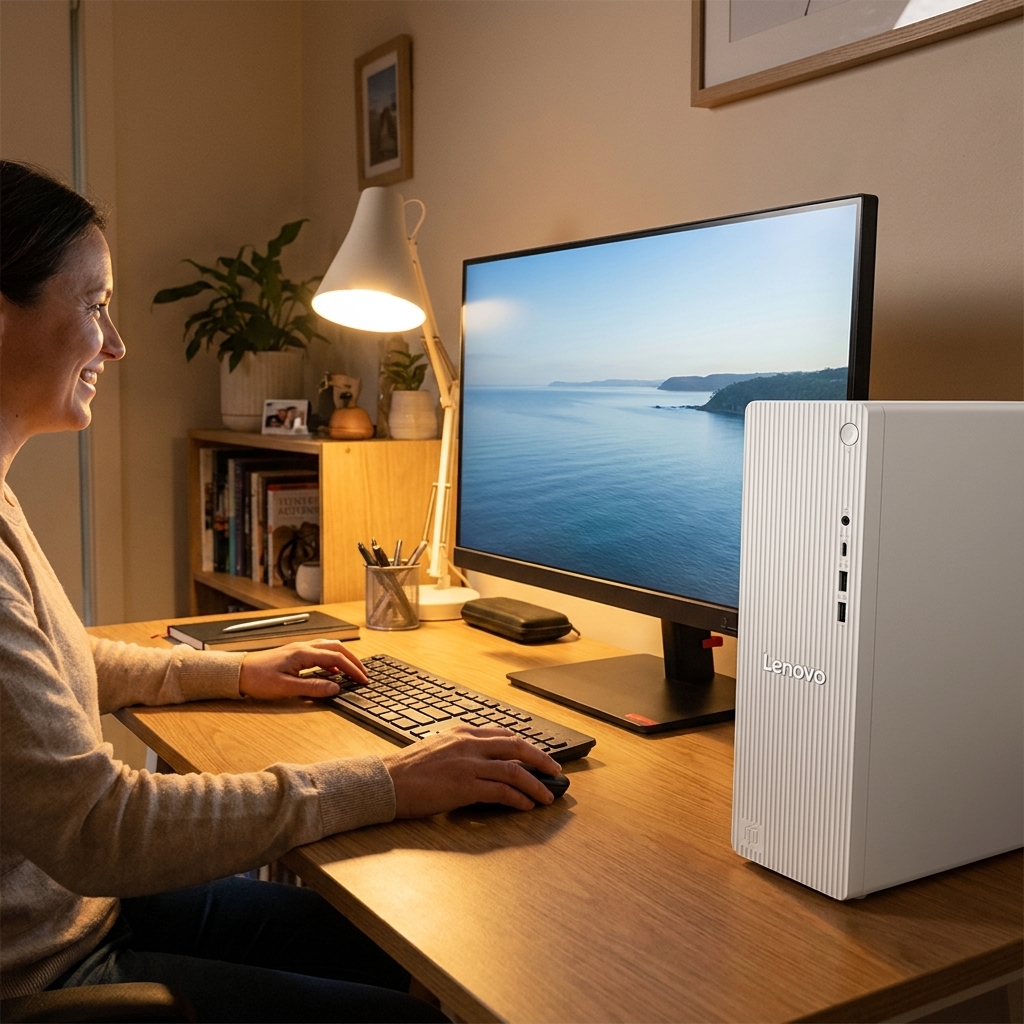 Lenovo Ideacentre 300 repair - the actual Lenovo Ideacentre 300 at home, owner using it and running smoothly