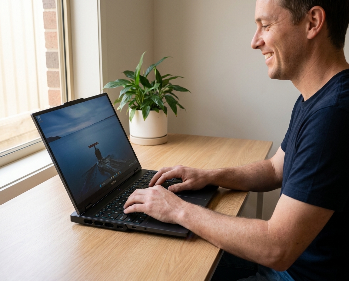 Lenovo Legion T5 repair - the actual Lenovo Legion T5 at home, owner using it and running smoothly