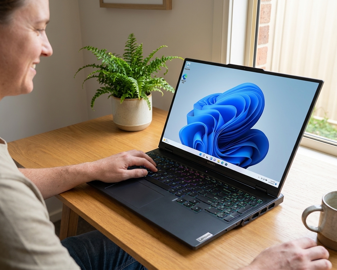 Lenovo Legion T7 repair - the actual Lenovo Legion T7 at home, owner using it and running smoothly