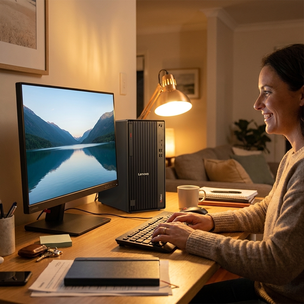 Lenovo Thinkcentre M700 repair - the actual Lenovo Thinkcentre M700 at home, owner using it and running smoothly