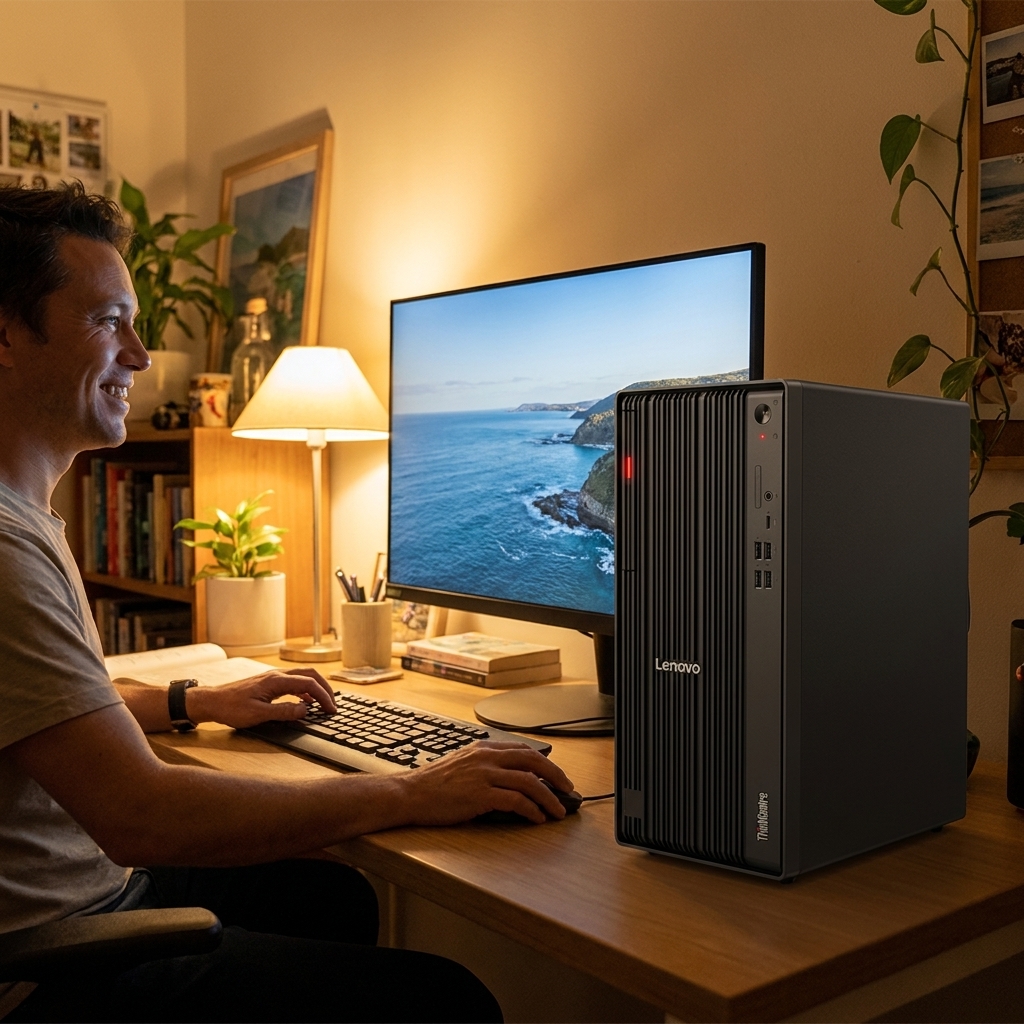 Lenovo Thinkcentre M70a repair - the actual Lenovo Thinkcentre M70a at home, owner using it and running smoothly