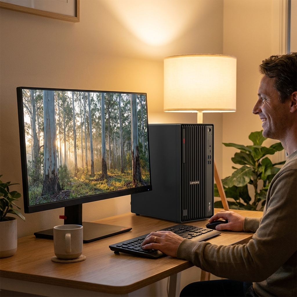 Lenovo Thinkcentre M720t repair - the actual Lenovo Thinkcentre M720t at home, owner using it and running smoothly