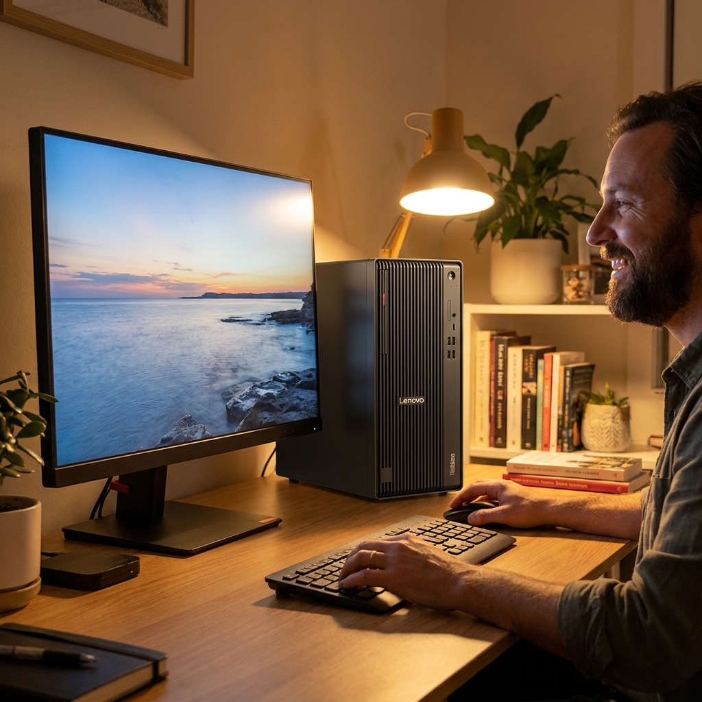 Lenovo Thinkcentre M730q repair - the actual Lenovo Thinkcentre M730q at home, owner using it and running smoothly