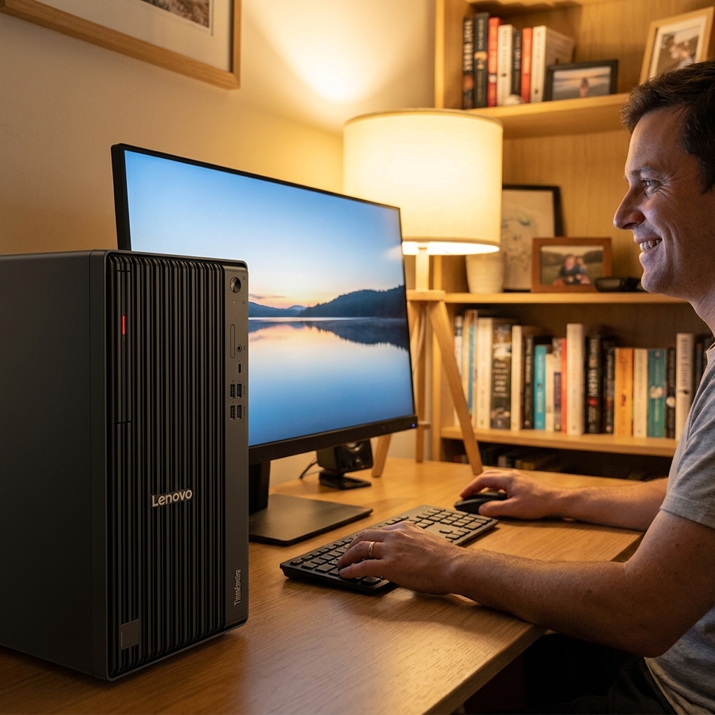 Lenovo Thinkcentre M910s repair - the actual Lenovo Thinkcentre M910s at home, owner using it and running smoothly
