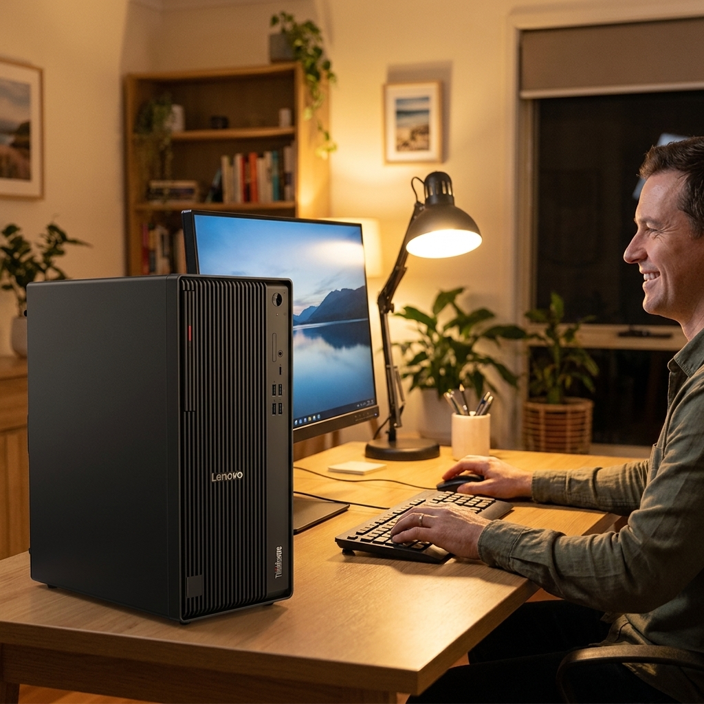 Lenovo Thinkcentre M91p repair - the actual Lenovo Thinkcentre M91p at home, owner using it and running smoothly